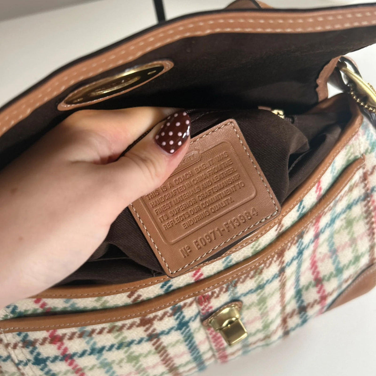 Coach 2009 Large Plaid Wool Crossbody Bag E0971-F13984