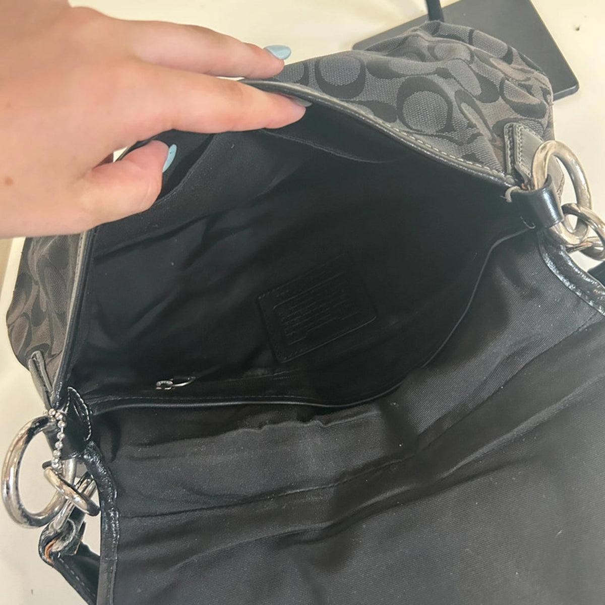 Coach Soho Sufflette Signature Black Buckle Bag L1161-F17093