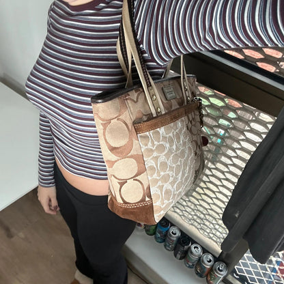 Coach Brown Metallic Patchwork Handbag E06K-10234