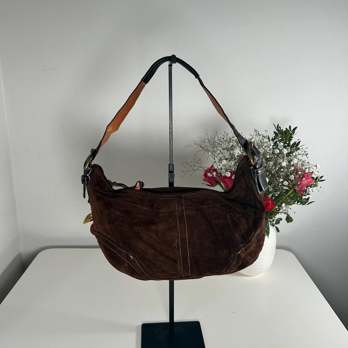 Coach Brown Suede Hobo Shoulder Bag G043-4286