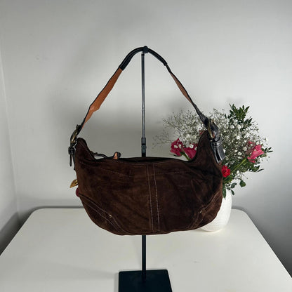 Coach Brown Suede Hobo Shoulder Bag G043-4286