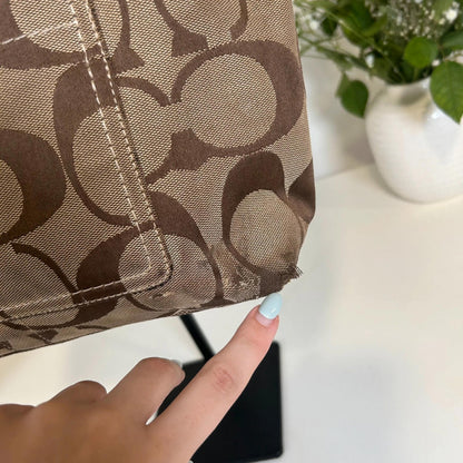Coach Brown Canvas Signature Shoulder Bag