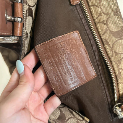 Coach Brown Signature Pleated Shoulder Bag D0973-F13742