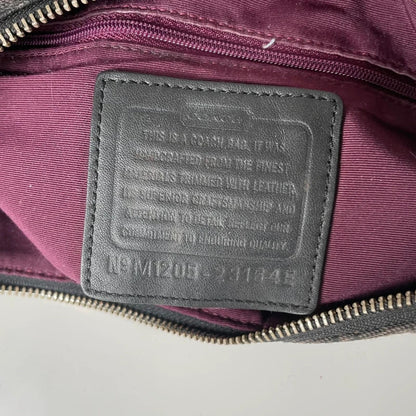 Coach Black Monogram Shoulder Bag Silver Buckle M1205-23164E