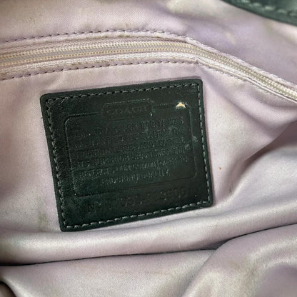 Coach Garnet Black Monogram Shoulder Bag Silver Turnlock G1069-F13906