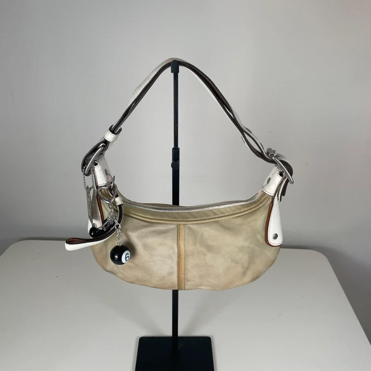 Coach Green Nylon Leather Hobo Shoulder Bag J3K-6671