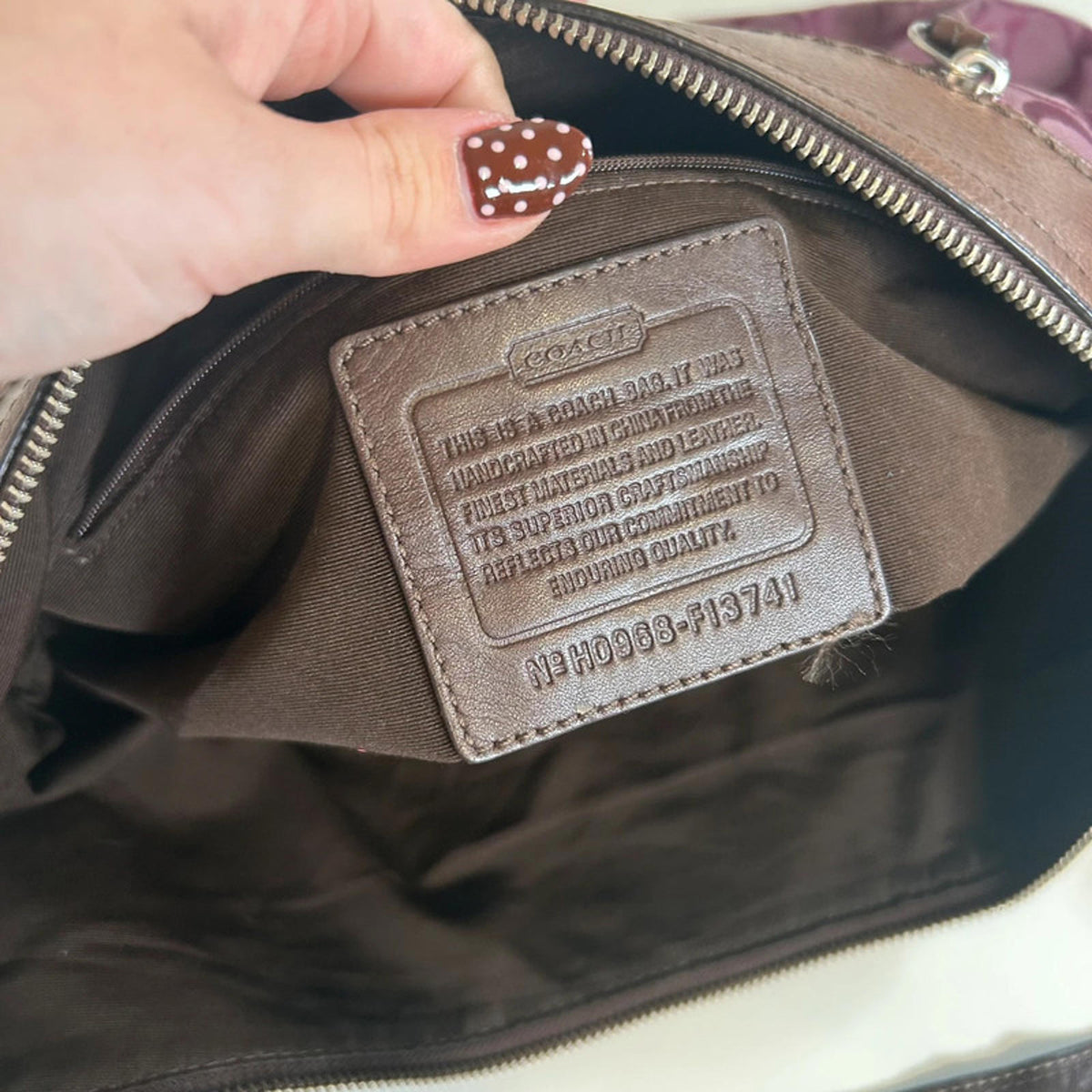 Coach Purple Soho Hobo Handbag H0968-F13741