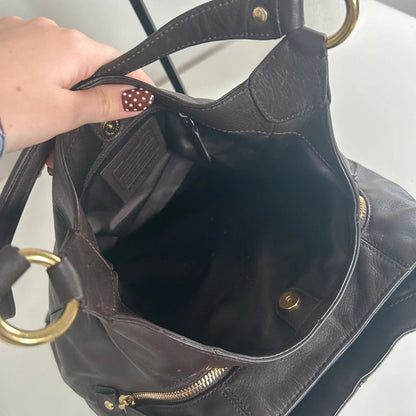 Coach Brown Campbell Hobo Leather Handbag K1381-F24636