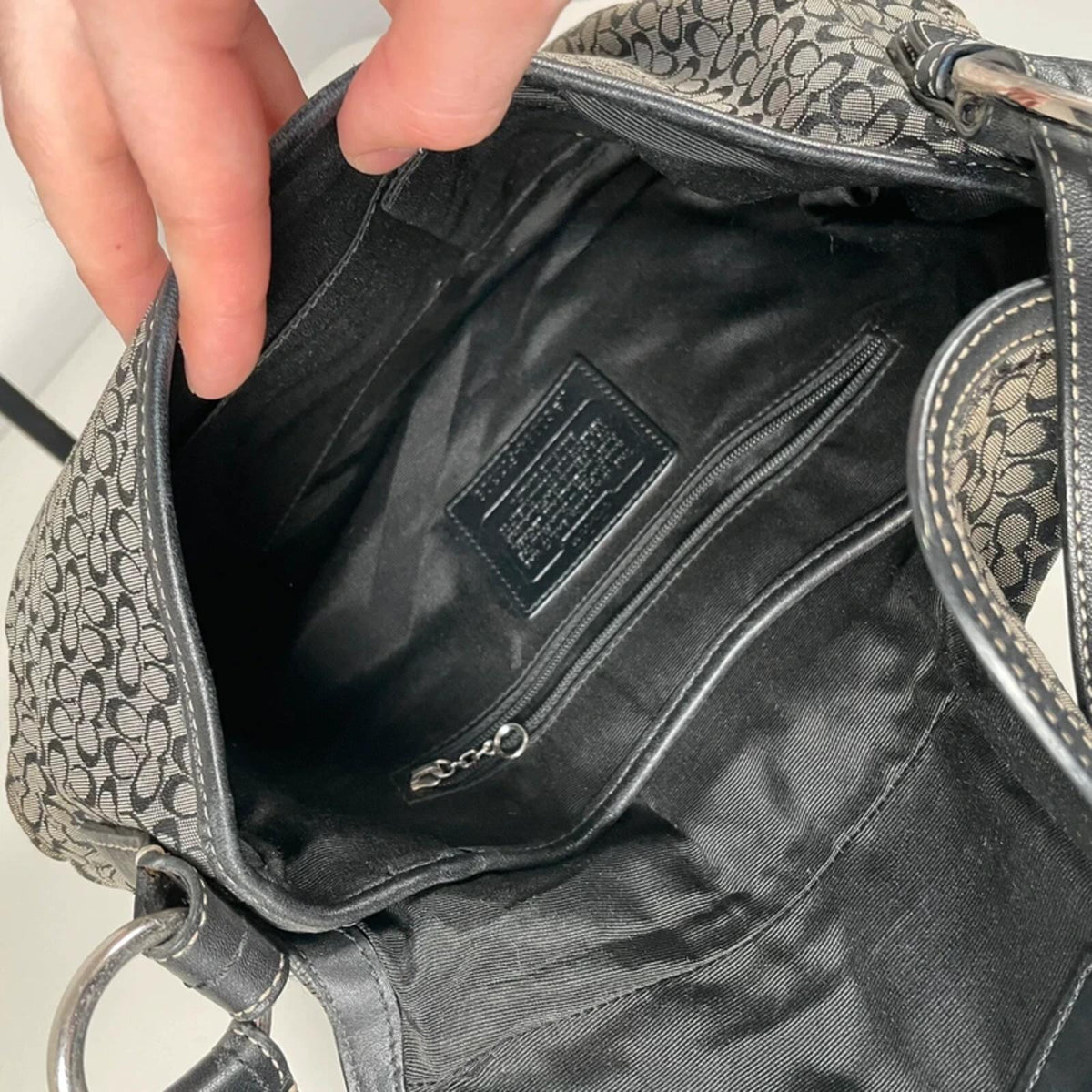 Coach Large Soho Black Signature C Canvas Shoulder Bag C0894-F12309