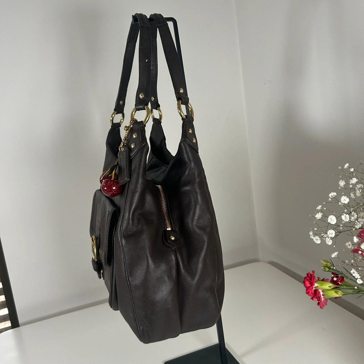 Coach Brown Campbell Hobo Leather Handbag K1381-F24636