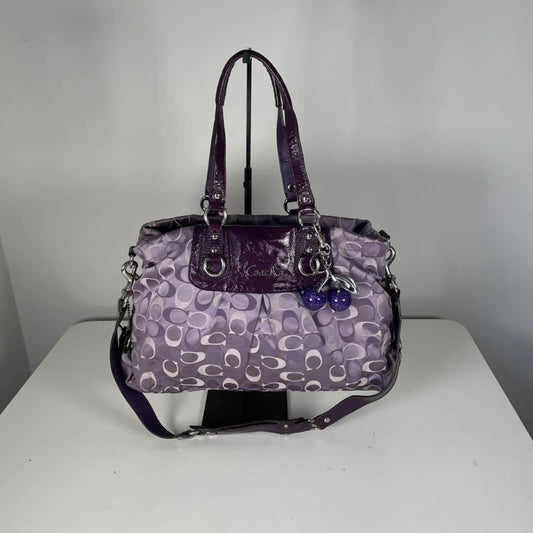 Coach Ashley Large Purple Lilac Signature Monogram Shoulder Bag L1175-F18450