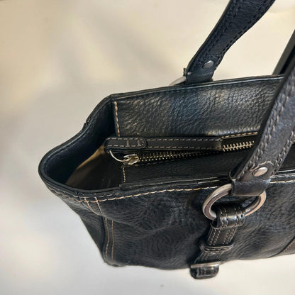 Coach Chelsea Black Pebbled Leather Buckle Tote Shoulder Bag F6981-F12339