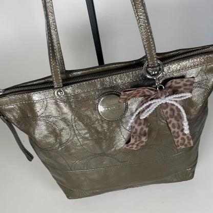 Coach Green Khaki Patent Leather Shoulder Bag Y2K E1093-F15142