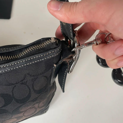 Coach East West Black Canvas Shoulder Bag Y2K G04U-9363
