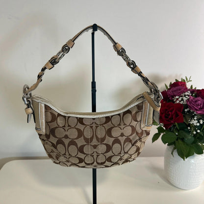 Coach Signature Soho Hobo Canvas and Leather Shoulder Bag A06K-6266