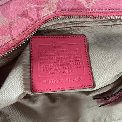 Coach Pink Optic Signature Monogram Shoulder Bag Pleated Canvas K0975-F14492