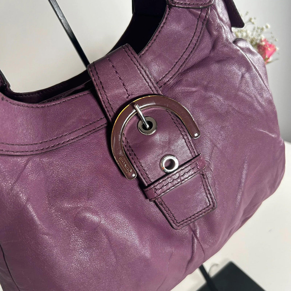 Coach Purple Leather Soho Hobo Shoulder Bag d1126-f16219
