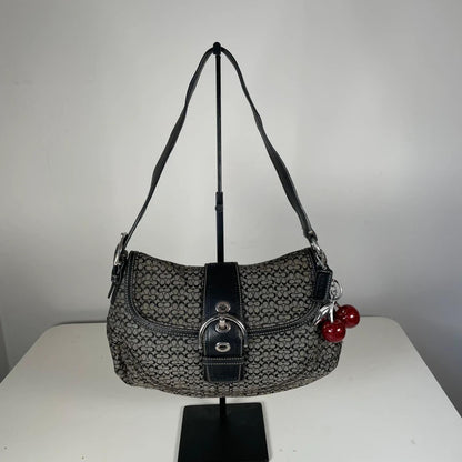 Coach Large Soho Black Signature C Canvas Shoulder Bag C0894-F12309