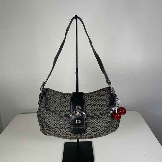 Coach Large Soho Black Signature C Canvas Shoulder Bag C0894-F12309