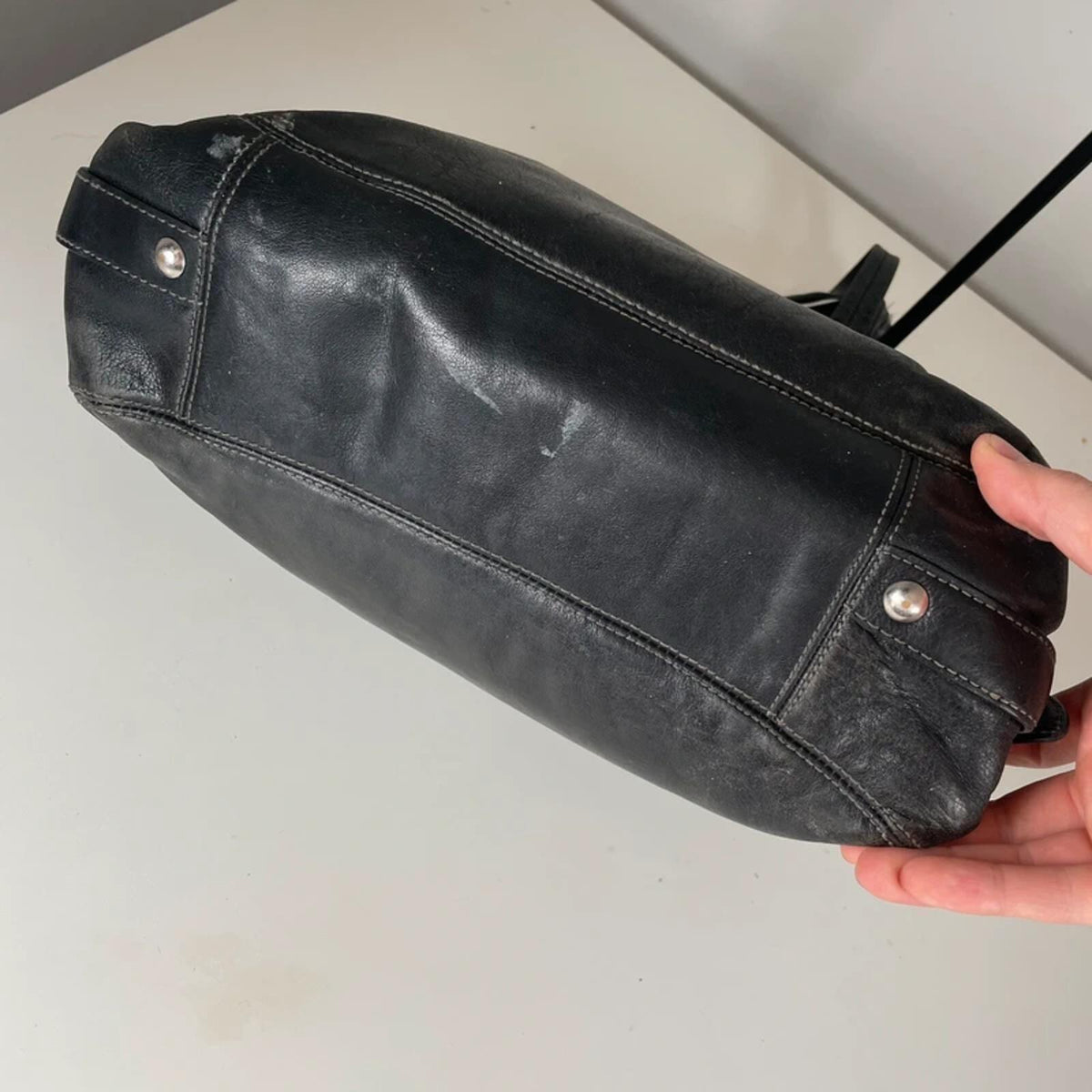 Coach Madison Maggie Black Leather Hobo Shoulder Bag J0982-14336