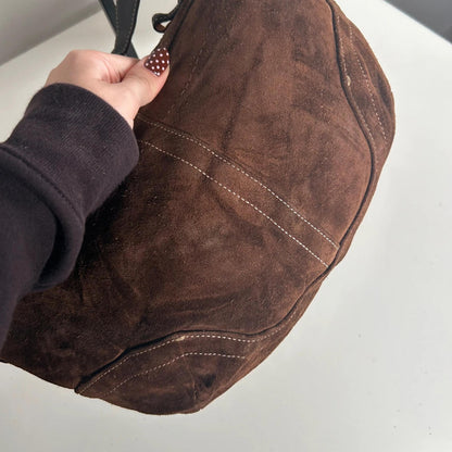 Coach Brown Suede Hobo Shoulder Bag G043-4286