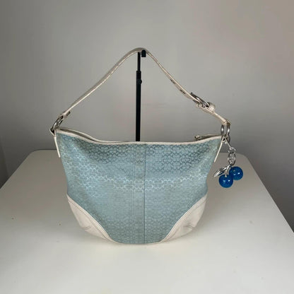 Coach Soho Blue White Signature Monogram Hobo Bag K0720-F10923