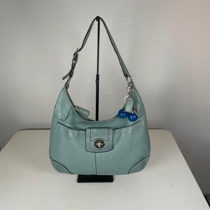 Coach Hamilton Blue Pebbled Leather Hobo Bag E0993-F13956
