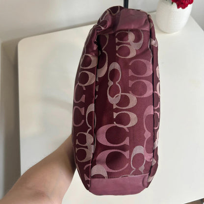 Coach Signature Burgundy Vintage Shoulder Bag H1260-F20444