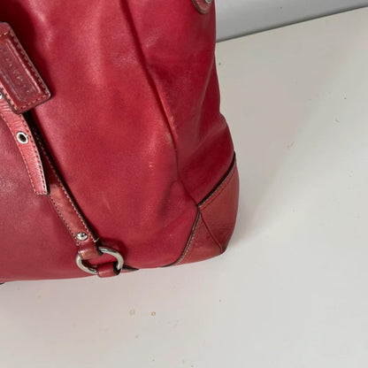 Coach Gallery Cherry Red Leather Shoulder Bag Y2K F0863-F11525