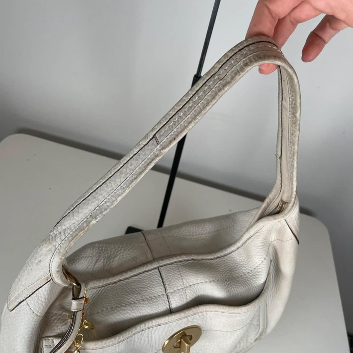 Coach Ergo White Pebbled Leather Shoulder Bag K0782-11613