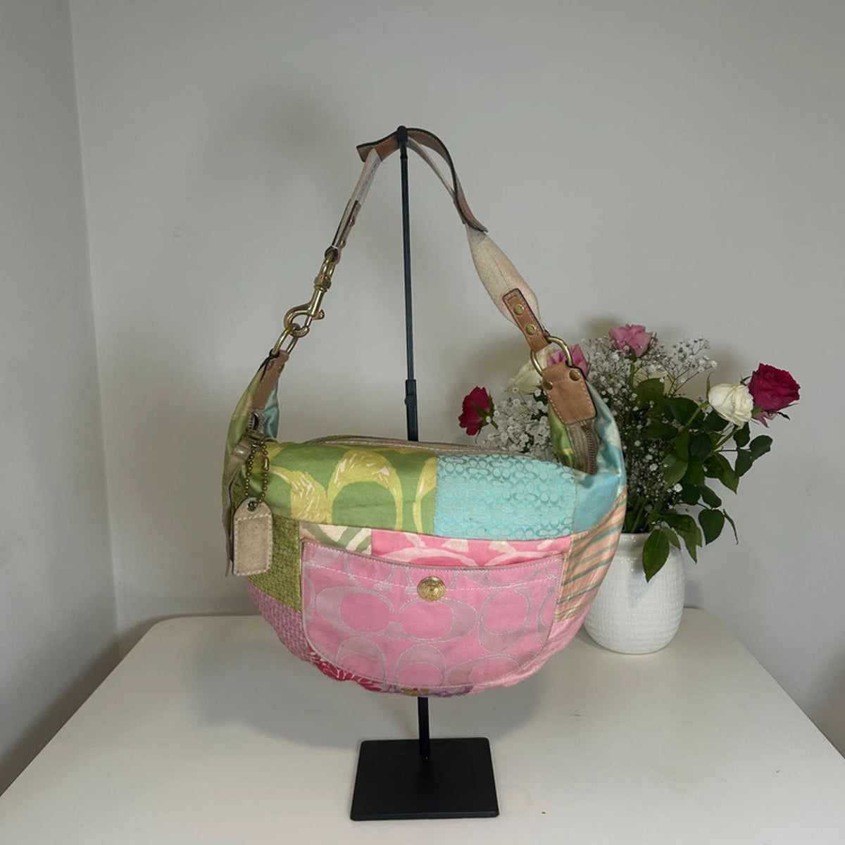 Coach Pastel Patchwork Hobo Shoulder Bag M05Q-464