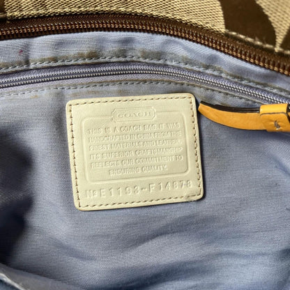 Coach Daisy Carryall Tote Bag Beige Yellow Shoulder Bag E1193-F14878