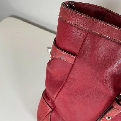 Coach Gallery Cherry Red Leather Shoulder Bag Y2K F0863-F11525