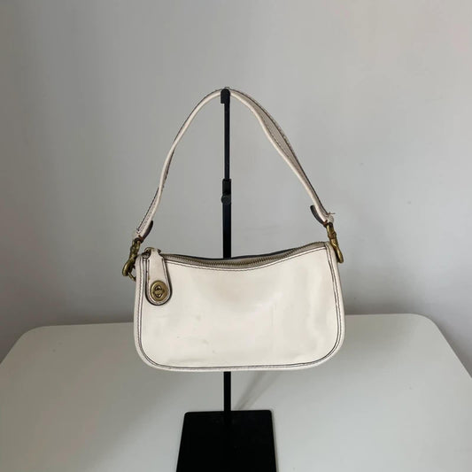 Coach White Leather Swinger Shoulder Bag M2048-C0638