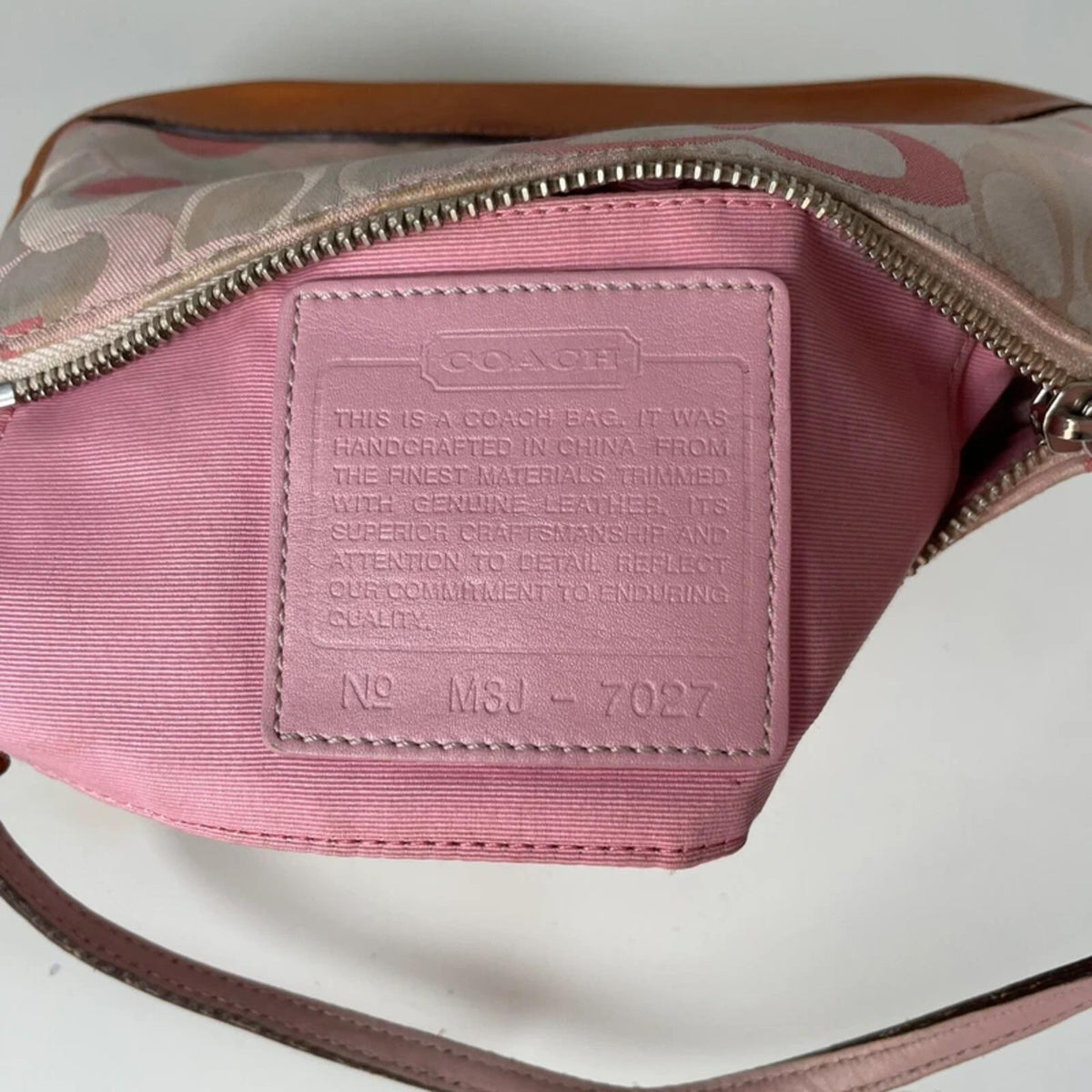 Coach Pink Signature Monogram Demi Bag M3J-7072