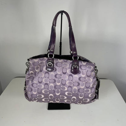 Coach Ashley Large Purple Lilac Signature Monogram Shoulder Bag L1175-F18450