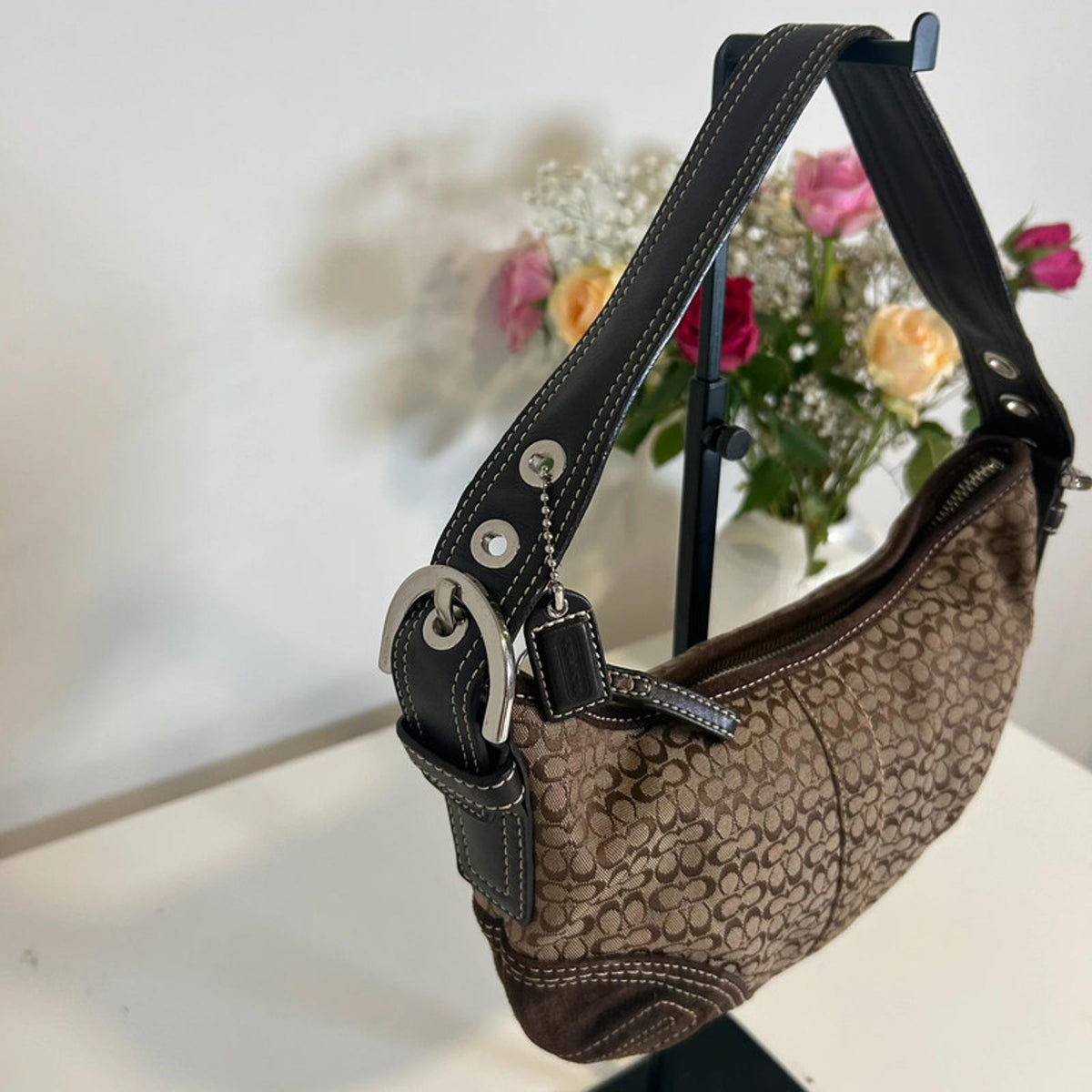 Coach Brown Soho Hobo Signature Logo Handbag G052-2154
