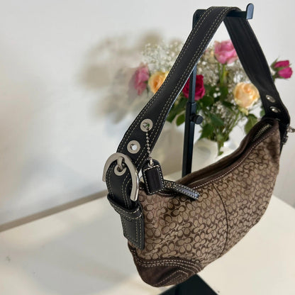 Coach Brown Soho Hobo Signature Logo Handbag G052-2154