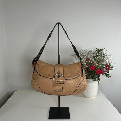 Coach Soho Tan Leather Buckle Shoulder Bag D0878-F12301