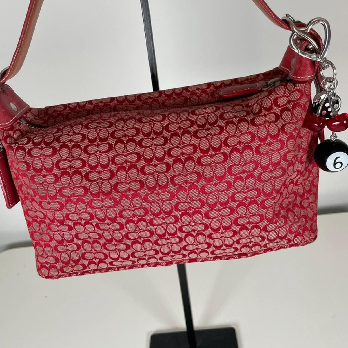 Vintage Y2K Coach Red Signature Shoulder Bag M2K-6332