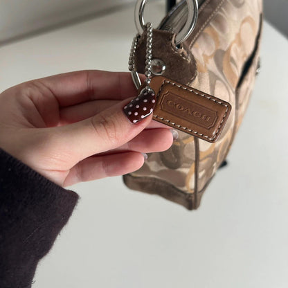 Coach Gold & Brown Chelsea Leather and Suede Shoulder Bag D05K-2172