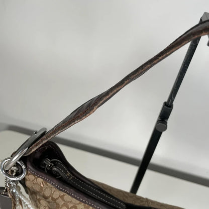 Coach Brown Monogram Leather Hobo Shoulder Bag N3E-6351