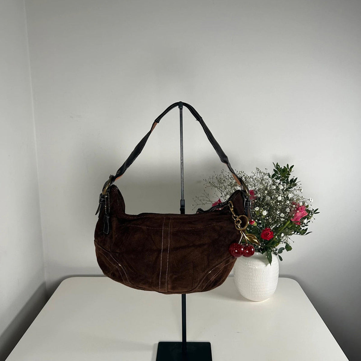 Coach Brown Suede Hobo Shoulder Bag G043-4286
