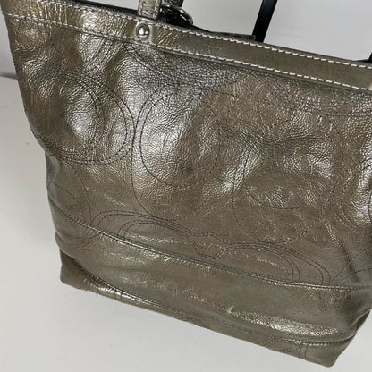 Coach Green Khaki Patent Leather Shoulder Bag Y2K E1093-F15142