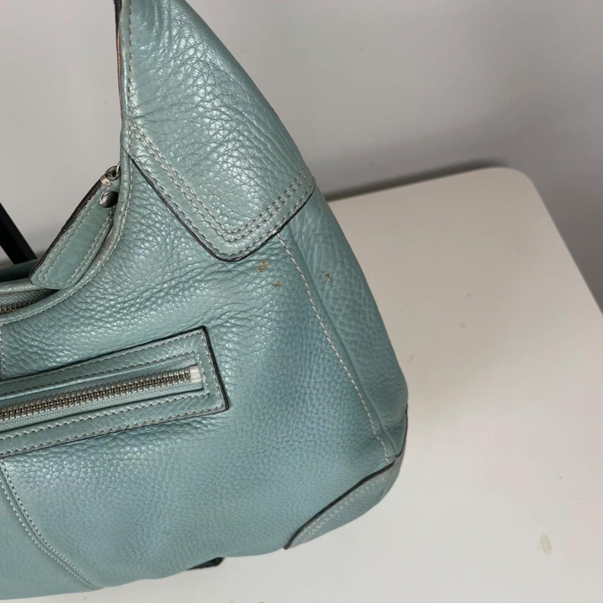 Coach Hamilton Blue Pebbled Leather Hobo Bag E0993-F13956