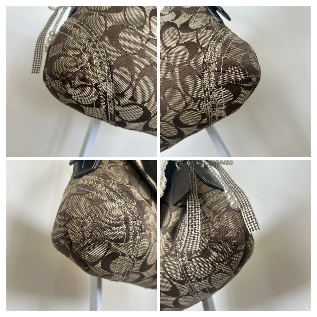 Coach Soho Brown Signature Monogram Shoulder Bag Handbag Purse A0773-10602