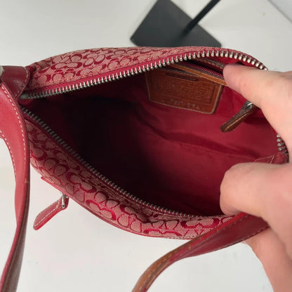 Vintage Y2K Coach Red Signature Shoulder Bag M2K-6332