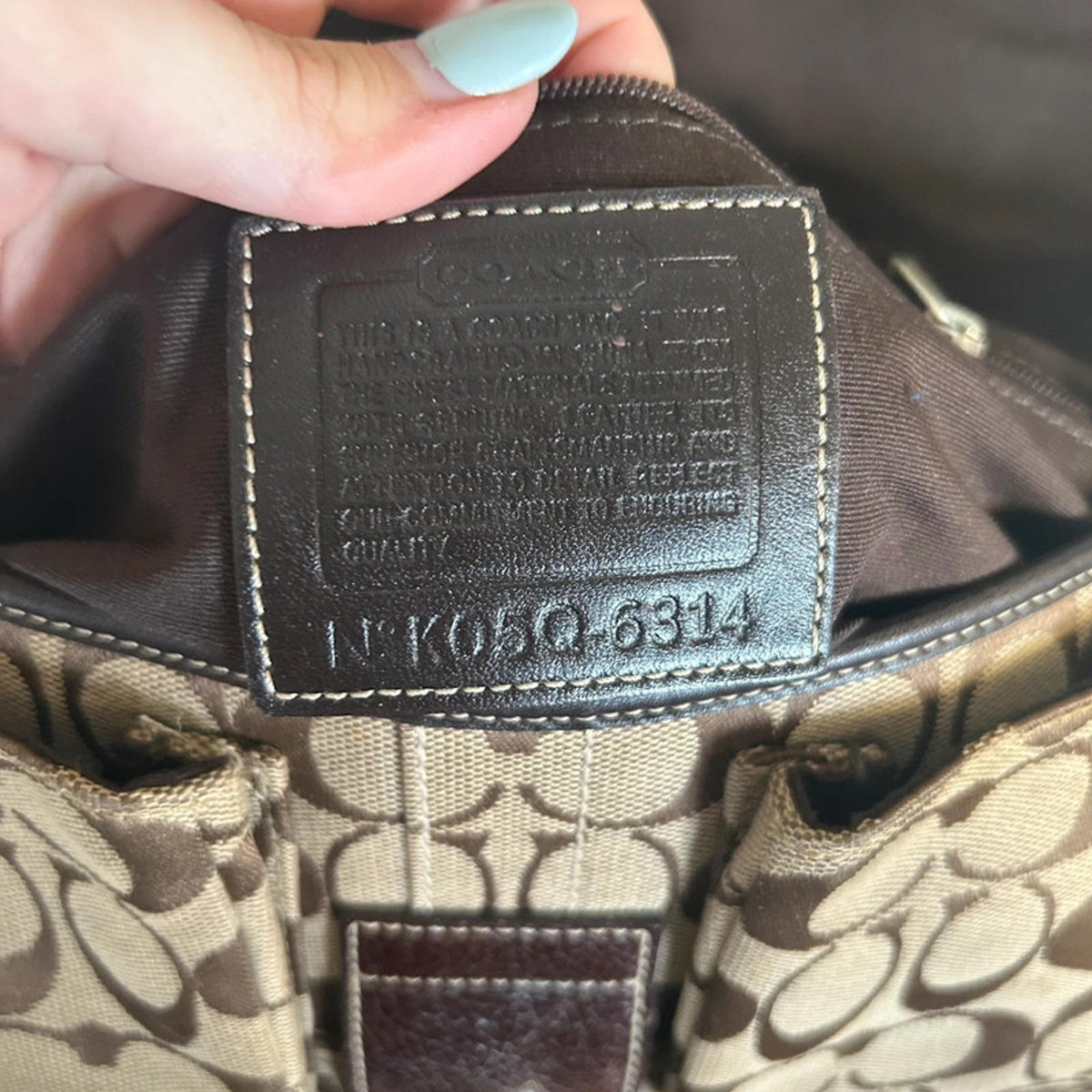 Coach Signature Soho Signature Flap Shoulder Bag Brown Canvas K05Q-6314