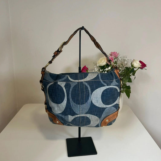 Coach Carly Signature Denim Hobo Bag A0826-12197