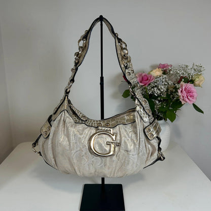 Guess Gold and Beige Handbag